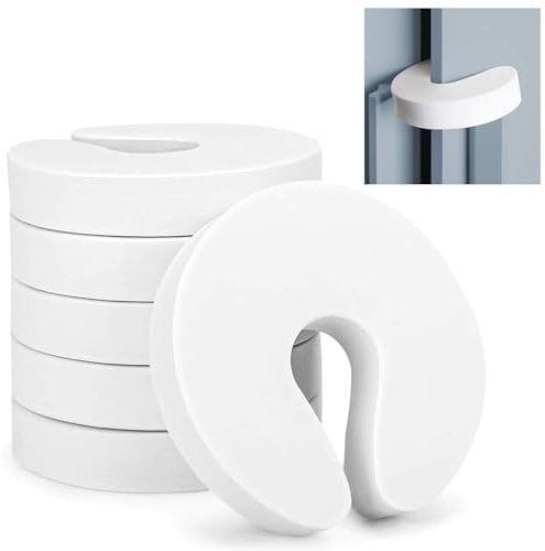RENKE Door Finger Guards Pack of 6, Anti Door Slam Door Protector in White, Door Slam Stopper,Door slam Stopper,Door Finger Guards,Door Protector,Anti Door slam,Finger Guards for Doors