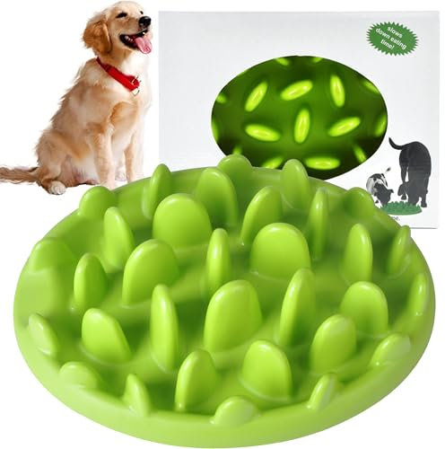 MINGZE Comedero para Ralentizar la Comida, Tazón Interactivo de Perro con Laberinto, Alimentador de Mascota para Prevenir Bloat, Rompecabezas para Gato Verde