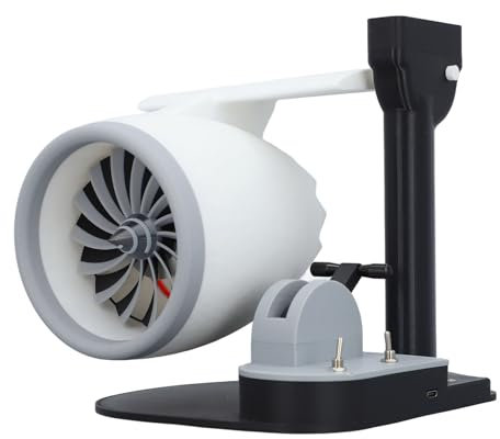 EMUKOEP Jet Engine Fan Innovative Desktop USB Turbofan Turbine Engine Fan with Misting Humidification Function for Home Office (Blue)