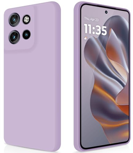 GiiYoon Case Compatible with Motorola Edge 50 Neo, Purple | Silky-Soft Touch, Full-Body Protective, Silicone, Anti-Scratch Microfiber Lining
