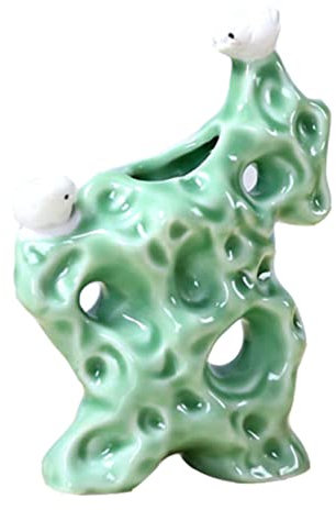Amosfun Blumenbehälter- Einzigartiges Keramik-Kunstwerk Im Mini-Stil Umweltfreundliches Material für Büro Balkon Teetisch Ornament