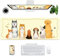 Extra Large Desk Mat 47.2 x 16.9 to Fit Two Computer or Laptop, Waterproof Mouse Pad, Computer Protector Desk Pad, Desk Mat Non-Slip Writing Pad for Office, Home (47.2 x 16.9, Puppies)