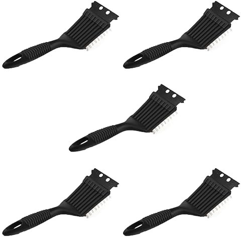 Giuneuow 5 Pack BBQ Brush Barbecue Grill Brush Stainless Steel Wire Bristles Scraper BBQ Grate Cleaner Kitchen Replacement Parts Accessories Tools
