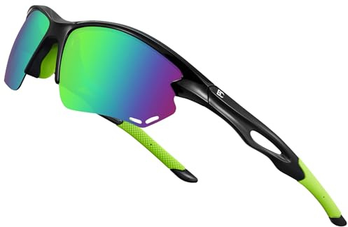Bircenpro Polarisiert Sport Sonnenbrille Herren: UV-Schutz Fahrradbrille Leichtgewicht TR90 Rahmen Lauf Brille für Radfahren Laufen Golf
