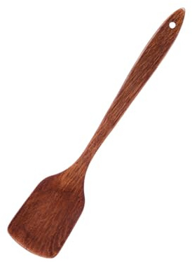 Espátula de Madera Maciza Alargada Orificio para Colgar | 39x8cm, Diseño Ergonómico, Duradera y Antifugas, Uso Doméstico, Fácil de Guardar