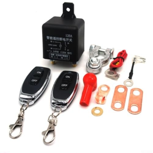 Car Battery Master Disconnect Switch with Wireless Remote Control, 12V Relay Isolator for Battery and Engine Power Management