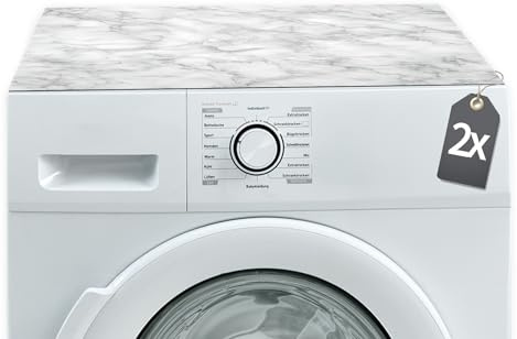 Tabletop rutschfeste Waschmaschinen-Auflagen 2er Set Stein-Optik Marmor hell 60 x 60 cm - zuschneidbar