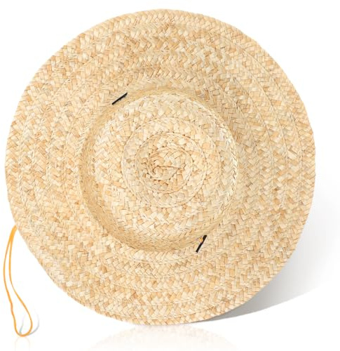 Artibetter Sombrero de Granjero para y Niñas Sombrero de Paja Transpirable para Exteriores y Viajes Protección Solar Tamaño Único Color Caqui