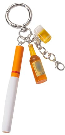 KMGDM Schlüsselanhänger mit realistischer Flasche, lustiger Halter, Taschenanhänger für den täglichen Gebrauch, tolles Gesprächsstarter-Themen-Geschenk, A02