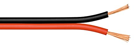 Goobay 15086 Lautsprecherkabel 2x0,5mm² Kupfer Litze / Boxenkabel Audio Kabel Meterware / Speaker Cable Kupferkabel Rot Schwarz / Subwoofer Kabel 100m
