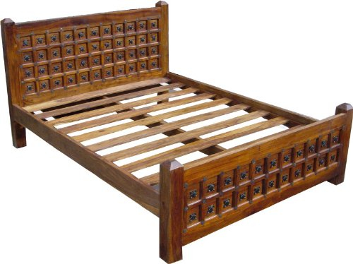 GURU SHOP Kolonialstilbett R871, Holz, Größe: 110x200x180 cm, Betten