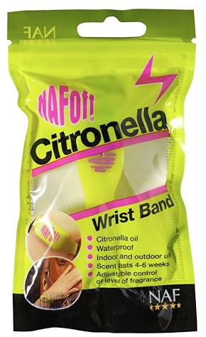 NAF Off Citronella Wrist Band – Long-Lasting Citronella Scented Band for Riders – Ideal for Outdoor Riding, Yard Work & Travel – Reusable & Adjustable Insect Repellent Wristband