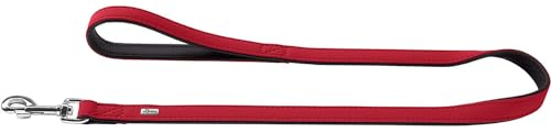 HUNTER SOFTIE Führleine für Hunde, Kunstleder, mit Handschlaufe, 2,0/100 cm, rot