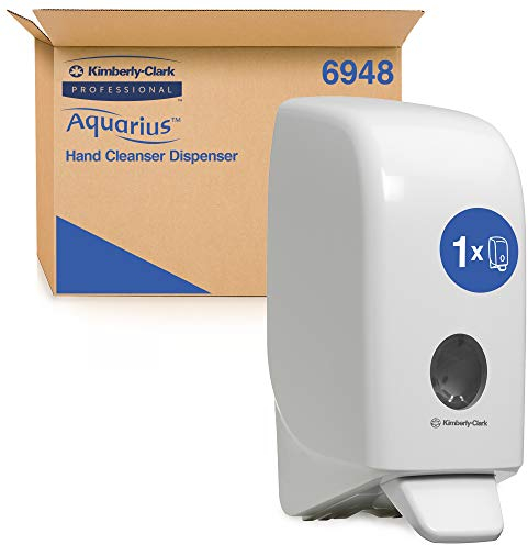 Aquarius Seifen-Spender 6948 – 1 x wandmontierter Seifenspender, weiß (Nachfüllmenge 1 Liter)