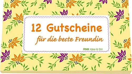 RNKVERLAG 28723 - Gutscheinheft für die beste Freundin, 12 Gutscheine zum Heraustrennen