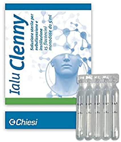 Clenny, Ialu Clenny Soluzione Sterile per Nebulizzazione e Instillazione con Acido Ialuronico allo 0,12% in Soluzione Fisiologica, Decongestionante e Fluidificante - 15 flaconcini monodose da 5ml