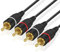 TNP Cable de Audio estéreo 2 RCA Cinch, Enchufe Doble RCA Macho a Macho 2 Canales (Derecho e Izquierdo), Conectores Macho RCA a Macho RCA chapados en Oro, Color Negro (50 pies/ 15M)