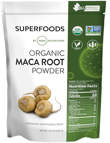 MRM Organic Maca Root Powder - for Women & Men, Vegan - 40 Servings
