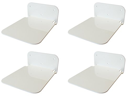 Galleksa Invisible Concealed Floating Metal Bookshelf Wall Mounted Storage for Home Room Creative Decoration Book Display (4 - Pack, White)