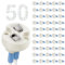 DiCUNO 50P MR16 GU5.3/G4 Keramik Fassung mit 15CM Kabel, 12-250V, Bi-Pin Base für Halogen/LED-Lampe