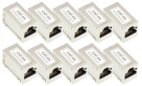 Good Connections Cat.6A RJ45 Patchkabel Kupplung - 10er SPARSET - Buchse an Buchse - VOLLGESCHIRMT - Adapter zur Verlängerung von LAN Ethernet DSL Patchkabel, abwärtskompatibel zu Cat.6 und Cat. 5e - silber