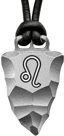 Element of Gods Titan Faustkeil Sternzeichen Löwe Leo Anhänger mit Lederband in schwarz