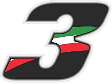 4R Quattroerre.it 13213 Numero Racing 3 Piccolo, Tricolore Italia, 65 x 85 mm, 6,5 x 7,5 cm