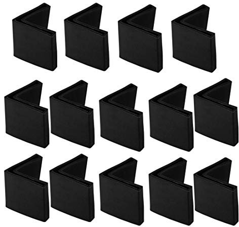 sourcing map 30mm x 30mm Angle Iron Foot Pads L Shaped PVC Furniture Leg Caps End Covers Floor Protector Black 14 Pcs