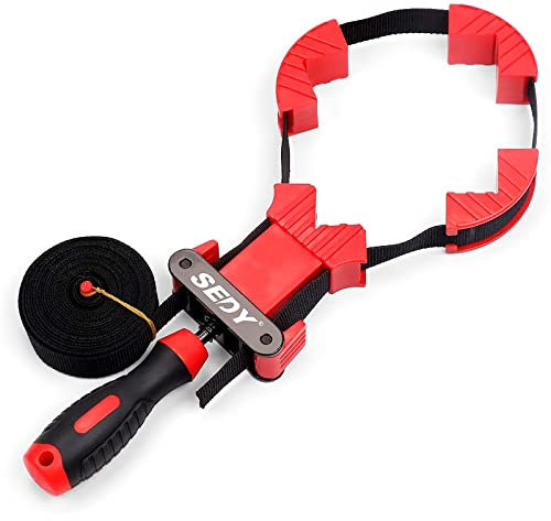 SEDY 13 ft. Belt Band Clamp Strap Clamp for Woodworking, Quick Release Frame Clamps with 90-Degree Corner Pieces