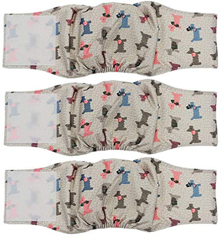 Amaliy Wiederverwendbare Hundewindeln für Rüde (3 Stück) - Haltbare & Waschbare Windeln für Hunde, Welpen, Haustiere (M(Taille: 34-44cm))