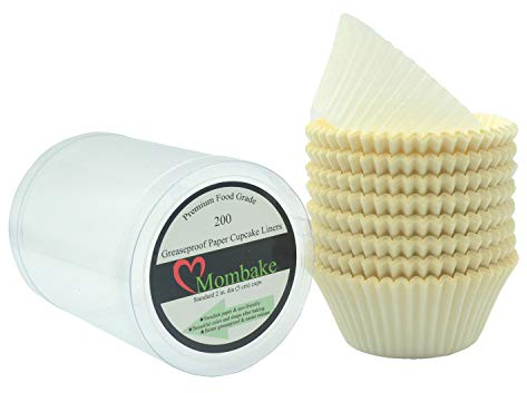 Mombake Premium-Fettdichte Cupcake-Förmchen für Muffins, für Hochzeit, Weiß, 200 Stück