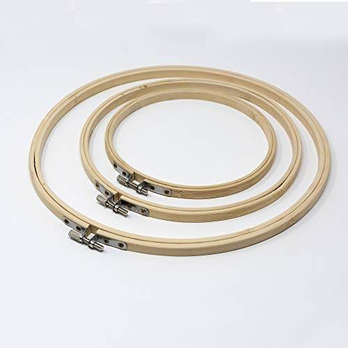 KORBOND 114002 Stickrahmen, Bambus, natur, 6 Inch, 8 Inch & 10 Inch, 3 stück