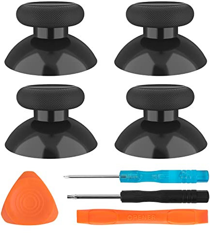 TOMSIN Ersatz-Thumbsticks für Xbox One/PS4-Controller, schwarz, Analog-Joysticks für Xbox One S (4 Stück)