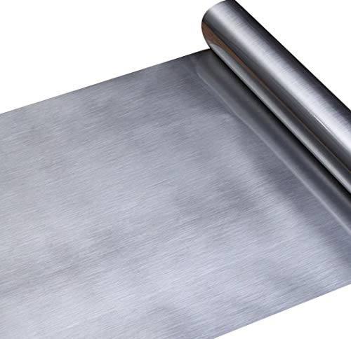 Papier adhésif effet métal argenté en acier inoxydable brossé pour étagère de lave-vaisselle, appareils électroménagers, réfrigérateur 30 x 150cm