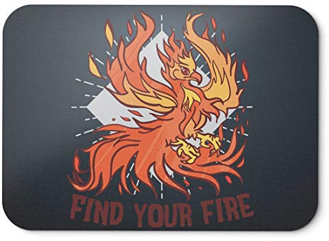 BLAK TEE Phoenix Find Your Fire Mouse Pad 18 x 22 cm in 3 Colours Black