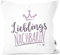 MoonWorks® Kissenbezug Kissenhülle Schriftzug Lieblings Kollegin/Nachbarin mit Kronemotiv Geschenk Lieblingsperson Nachbarin weiß Unisize