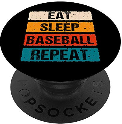 Eat Sleep Baseball Repeat Softball USA Sports Player Gift - PopSockets Ausziehbarer Sockel und Griff für Smartphones und Tablets