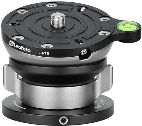 Leofoto LB-75 75mm Leveling Base for Tripod w Butterfly Lock Collar 55lb Max Load +/-15° Tilt
