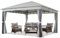 TOOLPORT Gartenpavillon 4x4 m ALU Premium ca. 220g/m² Dachplane wasserdicht Pavillon 4 Seitenteile Gartenzelt hellgrau ca. 9x9cm Profil