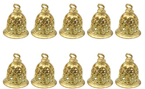 10 Pcs Messing Jingle Glocke Vintage Windspiele Glocken Rustikalen Handwerk Kleine Indische Glocken Schmuck Bag Charms Anhänger für DIY Handwerk Hause Tür Decor 12X15mm
