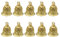 10 Pcs Messing Jingle Glocke Vintage Windspiele Glocken Rustikalen Handwerk Kleine Indische Glocken Schmuck Bag Charms Anhänger für DIY Handwerk Hause Tür Decor 12X15mm