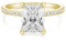 Titaniumcentral Verlobungsring Damen Gold Silber Ringe mit Zirkonia 4CT Radiantenschnitt Trauringe Versprechen Ring für Frauen (Gelbgold,46 (14.6))