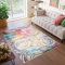 TAPISO Toscana Teppich Bedruckter Teppich Mehfarbig Bunt Runde Rosetten Vintage Waschbar rutschfest Wohnzimmer Schlafzimmer Büro Modern Design 80 x 150 cm