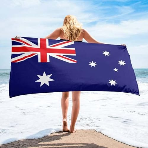 CTQTZ Australische Flagge Strandtuch & Badetuch 100x200cm Mikrofaser Strand-Handtuch & Bade-Handtuch