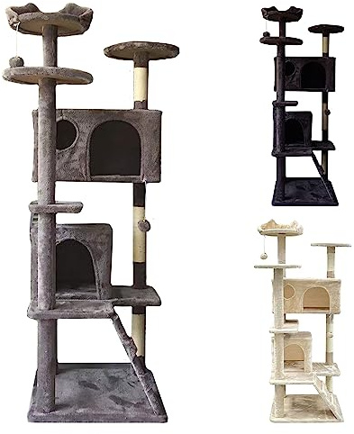 SG Traders Cat Tree Tower Cat Scratching Post Multi-level Stable Cactus Cat Tree Tall Cat Climbing Tower Multi Level Kitten Activity Centre Cat Condo Climbing Tree House Indoor Cats 156cm
