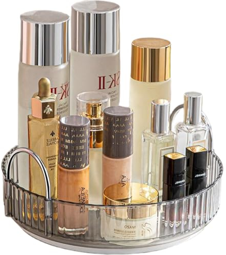 CESTATIVO Make Up Organizer, 360° Drehbar Kosmetik Organizer, Beauty Organizer, Hautpflege Organizer für Badezimmer (1 Schicht, Grau)