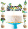 Guoguonb Blau Skateboarding Tortendekorationen 1 Groß Happy Birthday Cake Topper und 12 Stück Skateboard-Zubehör Cupcake für Outdoor-Sportarten Thema Kuchen Deko Kinder Geburtstagsparty Dekoration