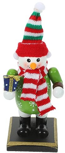 Abaodam Schiaccianoci di Natale in Legno Pupazzo di Neve Schiaccianoci Marionetta di Natale Pupazzo di Neve Ornamento di Natale