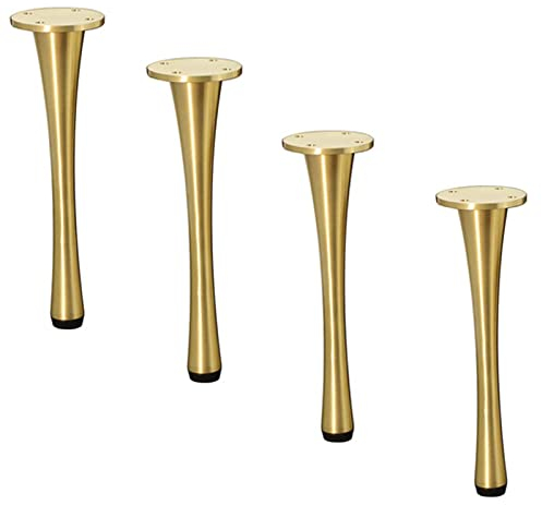 Taperedniture Tischbeine, 4 Stück Gold, aus reinem Messing, geeignet für TV-Schrankbeine, Sofabeine, Hardware-Schrankbeine, Traggewicht 3000 kg, hohe Belastung, Couchtisch-Schrankfüße/Gold/150 mm Made