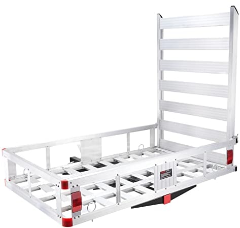 VEVOR 1270 x 750 x 220 mm Gepäckträger mit Anhängerkupplung Wildträger Heckträger, 226,8 kg Ladekapazität, Montierter Gepäckkorb, Rostfreier Aluminium-Gepäckträger, Passend für SUV, LKW usw.